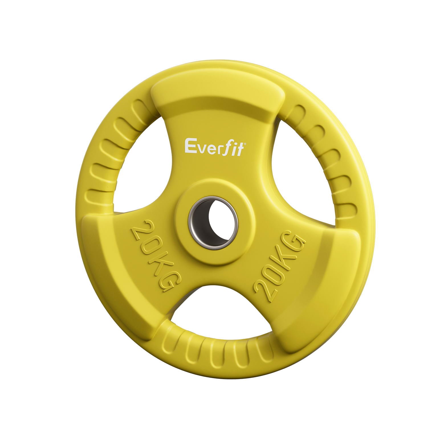 Everfit 20kg Olympic Weight Plate Yellow Rubber Coated