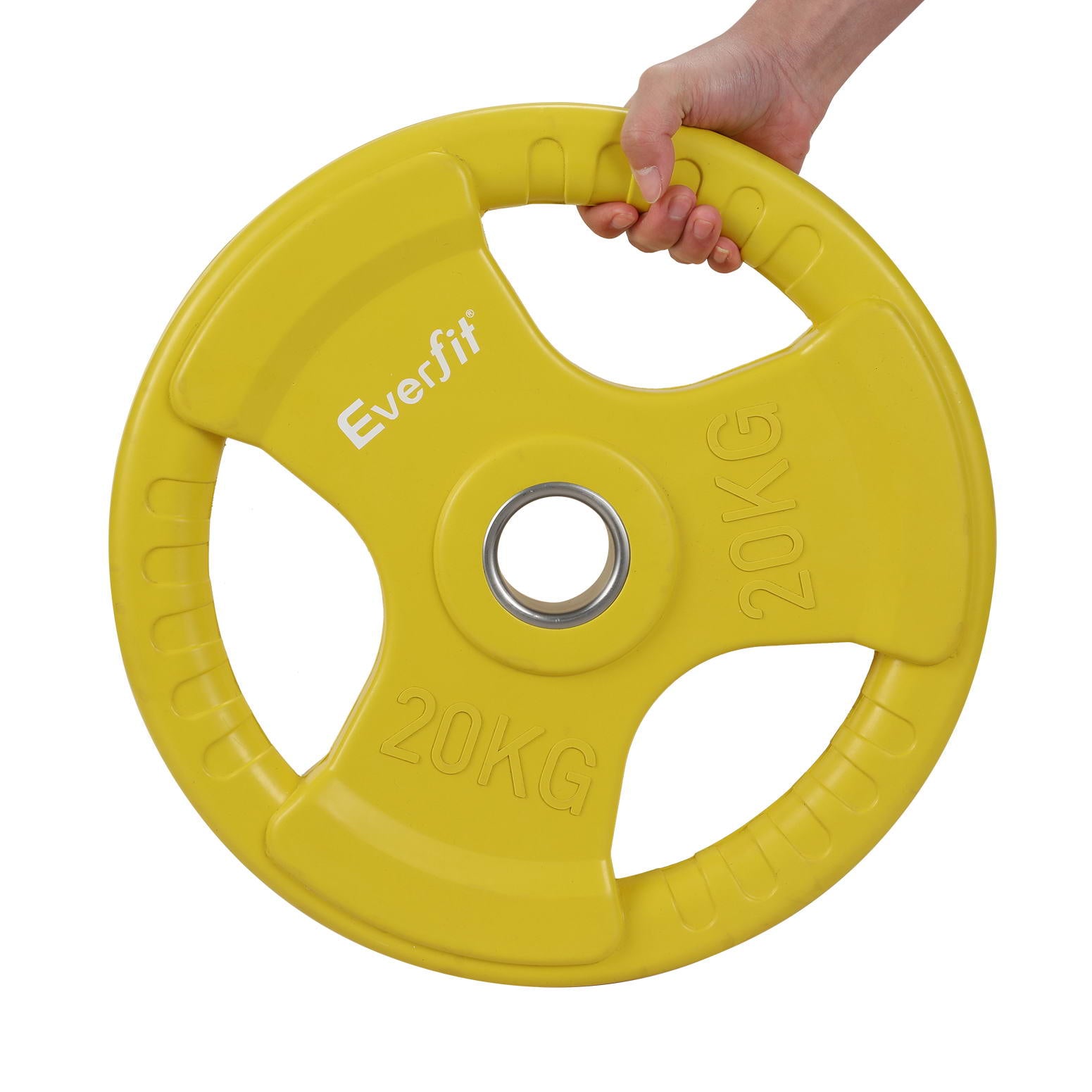Everfit 20kg Olympic Weight Plate Yellow Rubber Coated