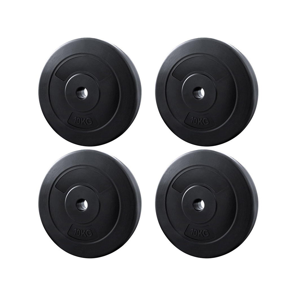 Everfit 40kg Barbell Weight Plates Home Gym Fitness Black