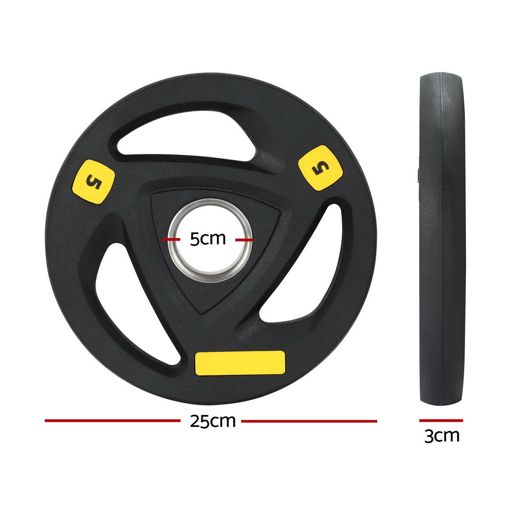 Everfit 5kg Olympic Weight Plate Rubber Coated Black