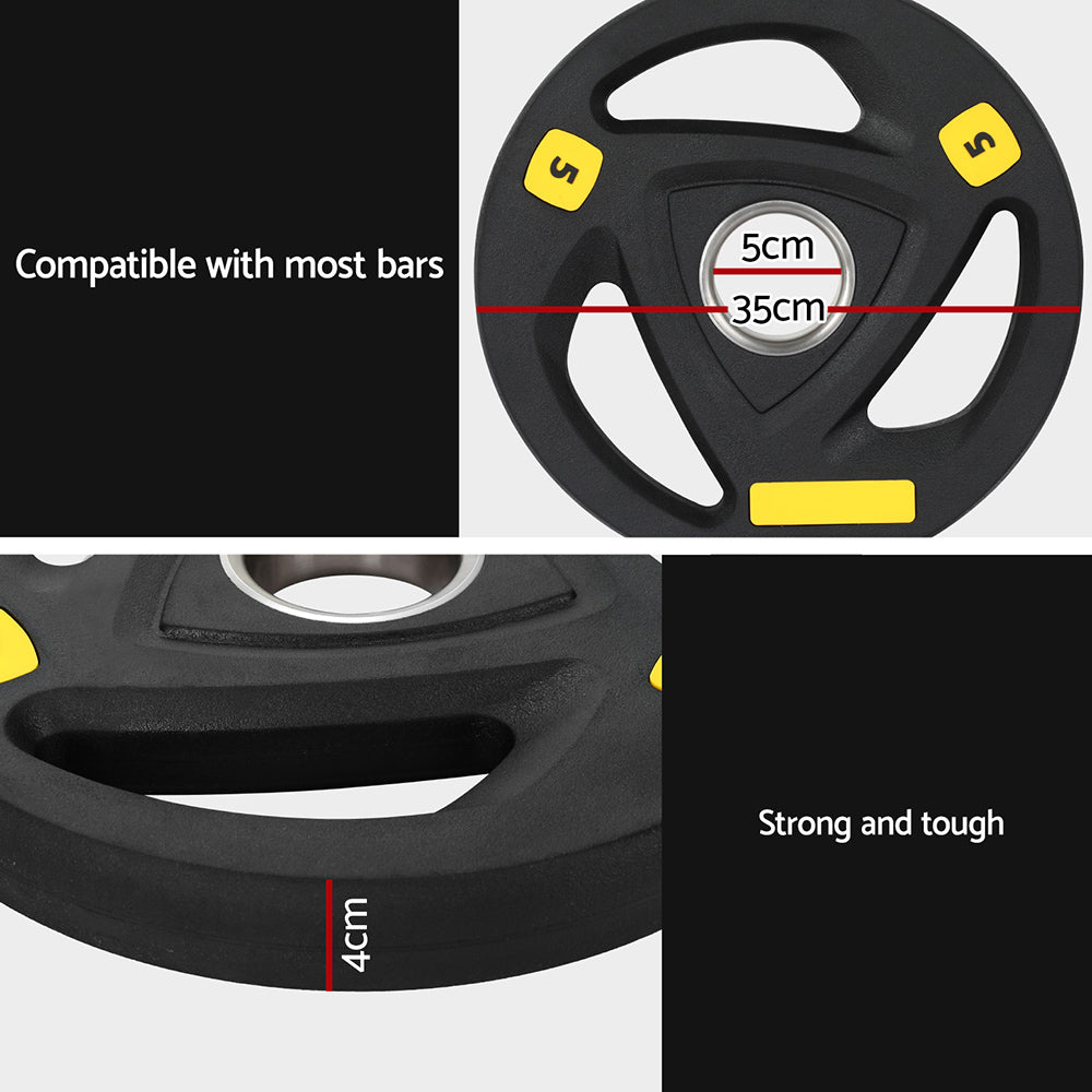 Everfit 5kg Olympic Weight Plate Rubber Coated Black