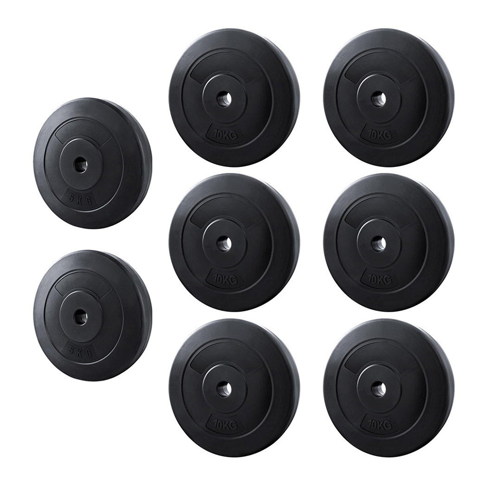 Everfit 70kg Barbell Weight Plates Rubber Black
