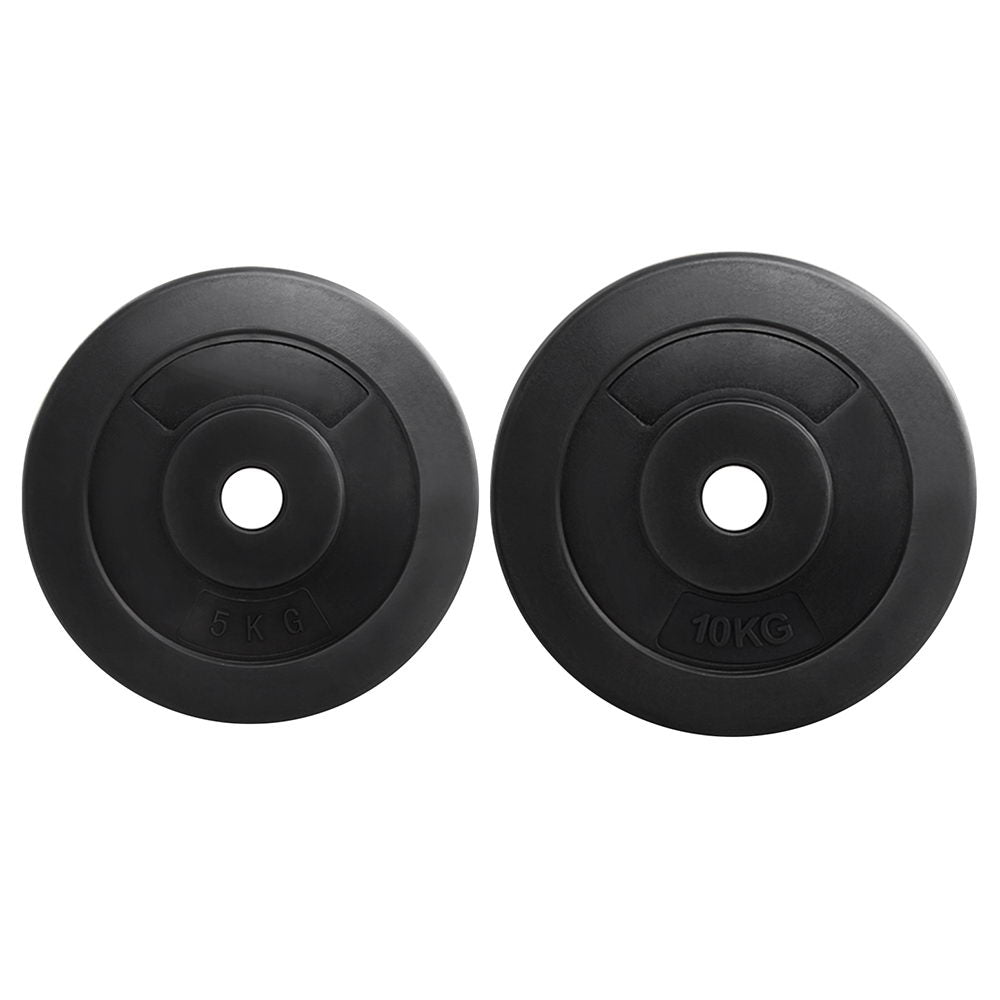 Everfit 70kg Barbell Weight Plates Rubber Black