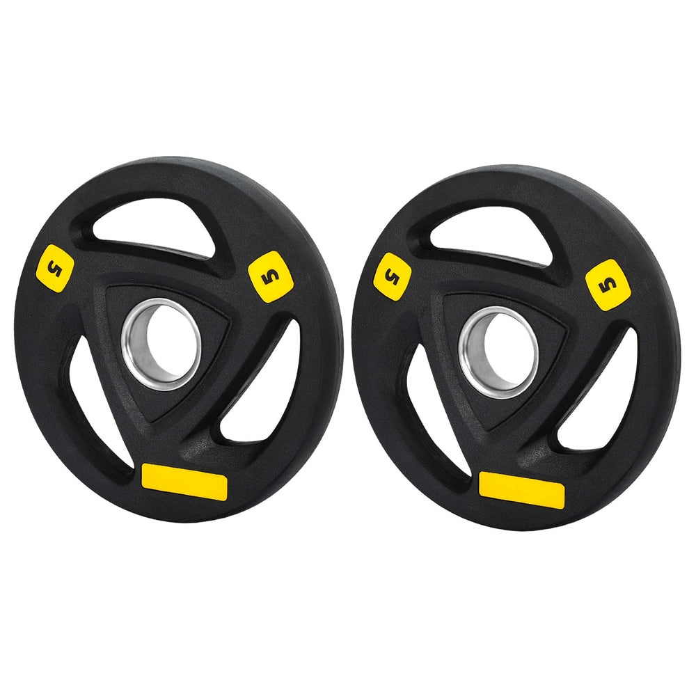 Everfit 5kg Olympic Weight Plates Pair Rubber Coated Black