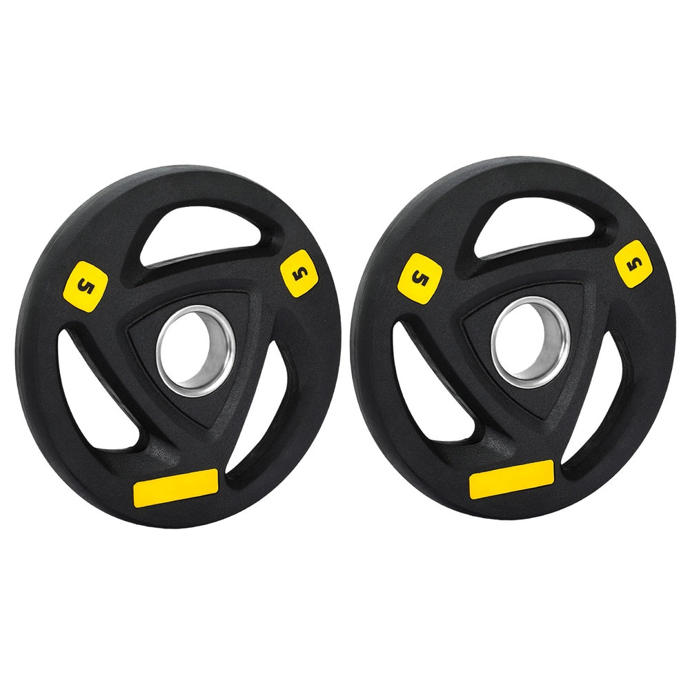Everfit 5kg Olympic Weight Plates Pair Rubber Coated Black