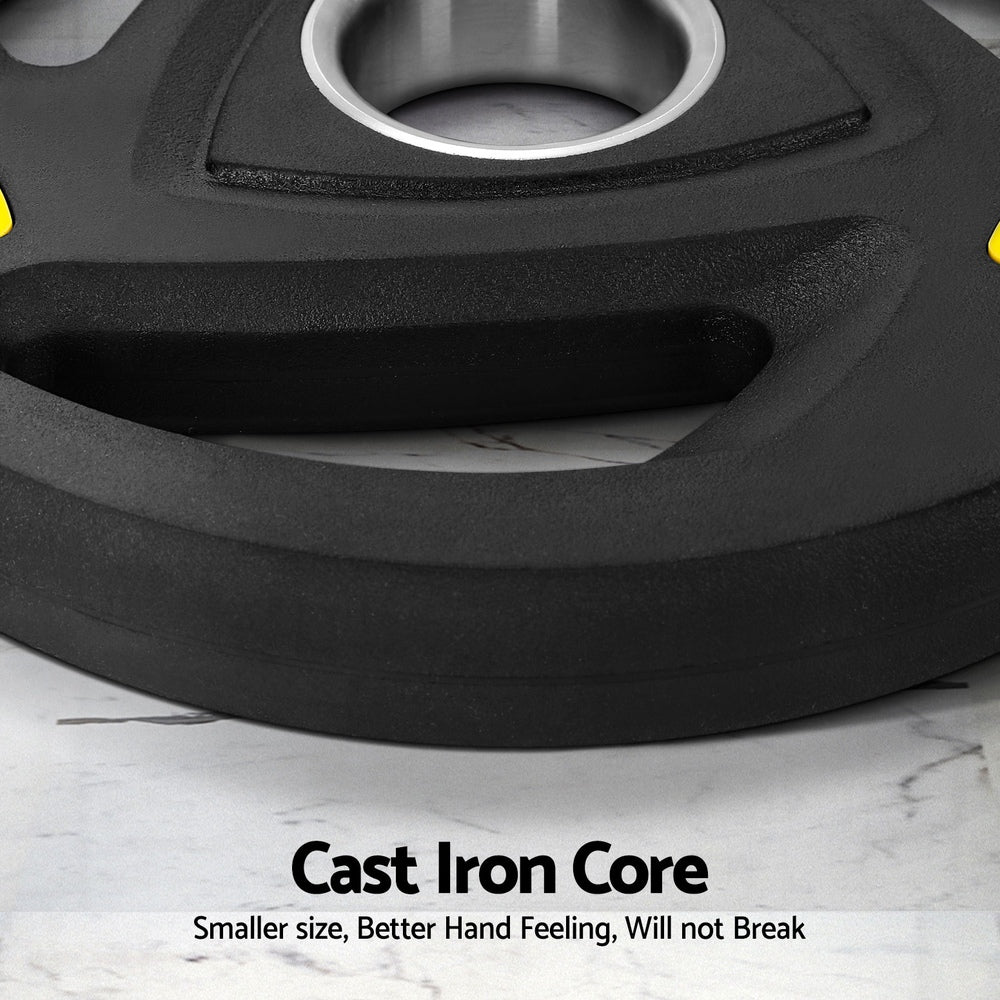 Everfit 5kg Olympic Weight Plates Pair Rubber Coated Black