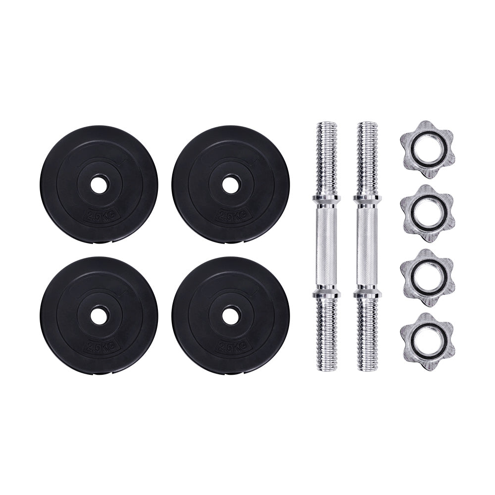 Everfit 15kg Dumbbell Set Adjustable Weights Black/Silver