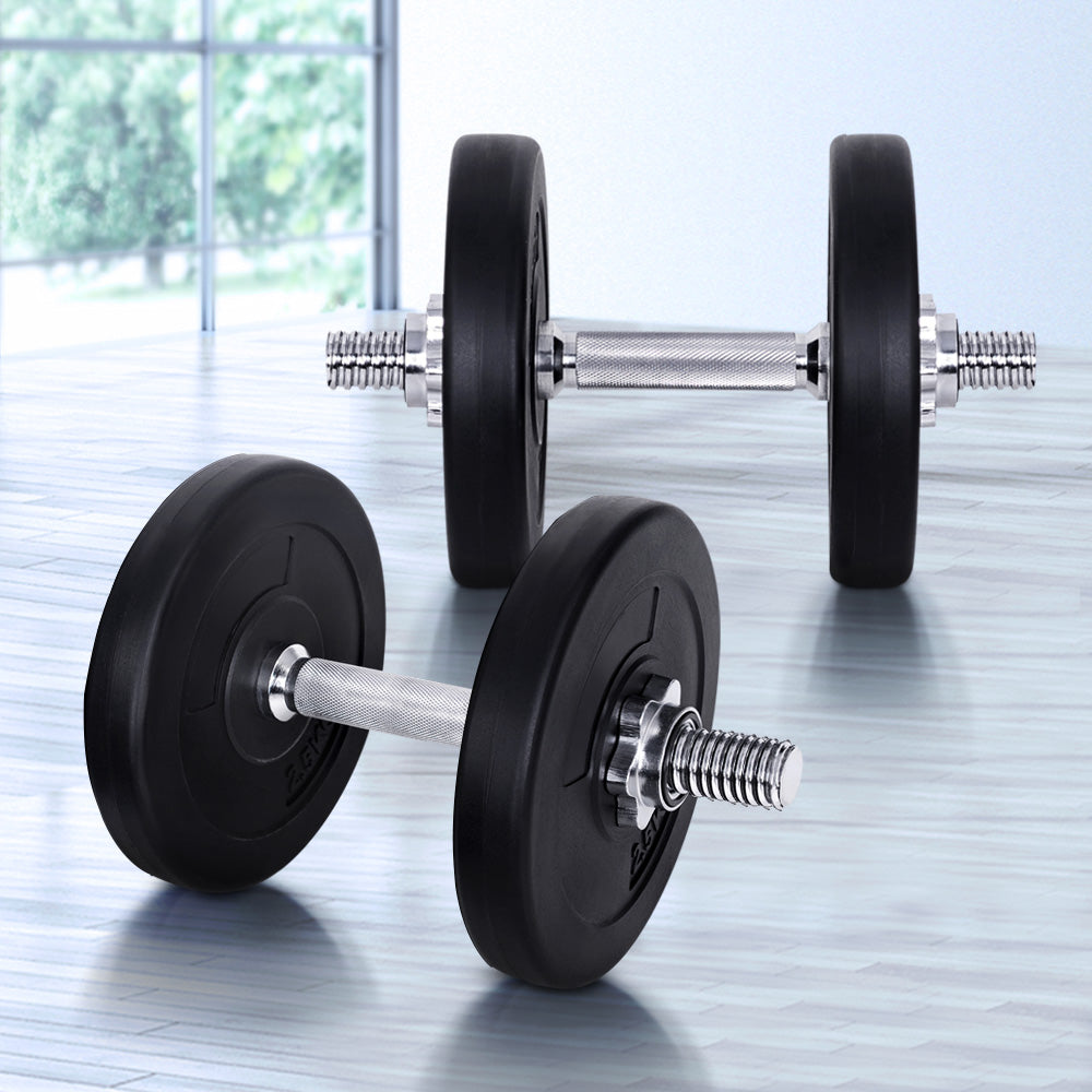 Everfit 15kg Dumbbell Set Adjustable Weights Black/Silver