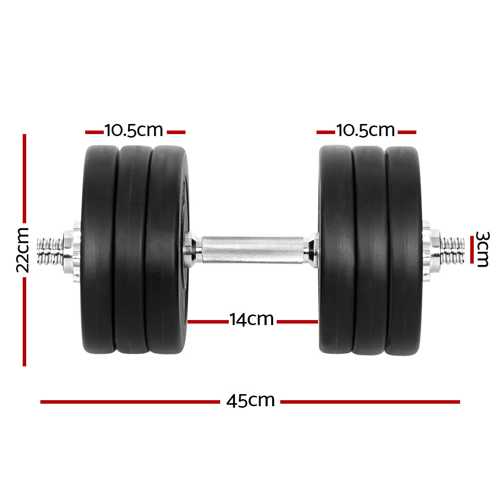 Everfit 35kg Dumbbell Set Adjustable Weights Gym Fitness