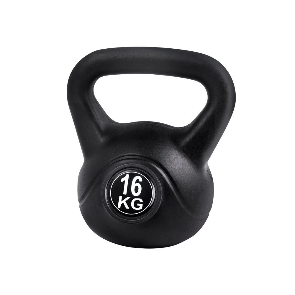 Everfit 16kg Kettlebell Black Gym Home Fitness
