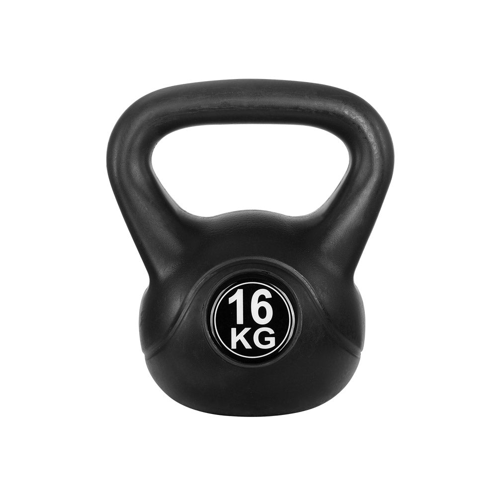Everfit 16kg Kettlebell Black Gym Home Fitness
