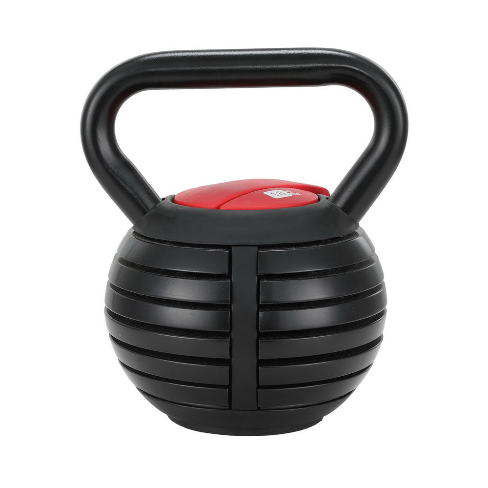 Everfit 18kg Adjustable Kettlebell Set Black Red