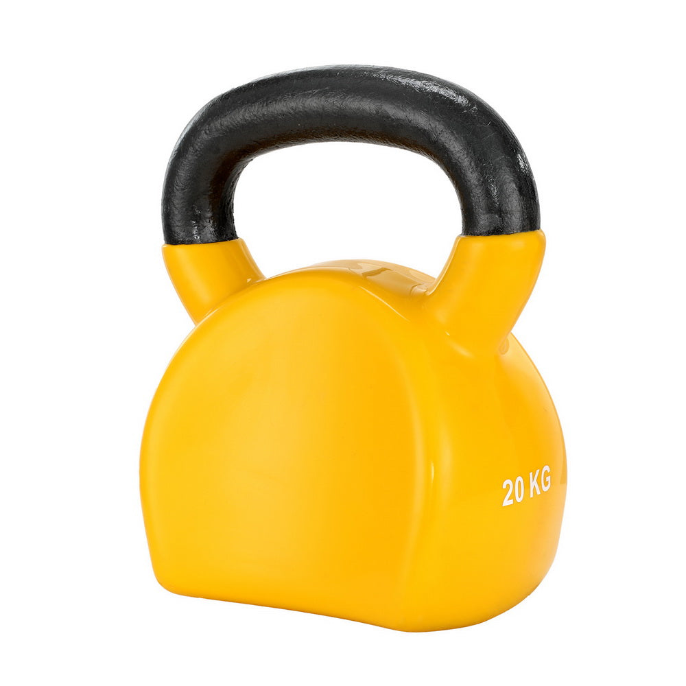 Everfit 20kg Kettlebell Set Yellow Neoprene Coated