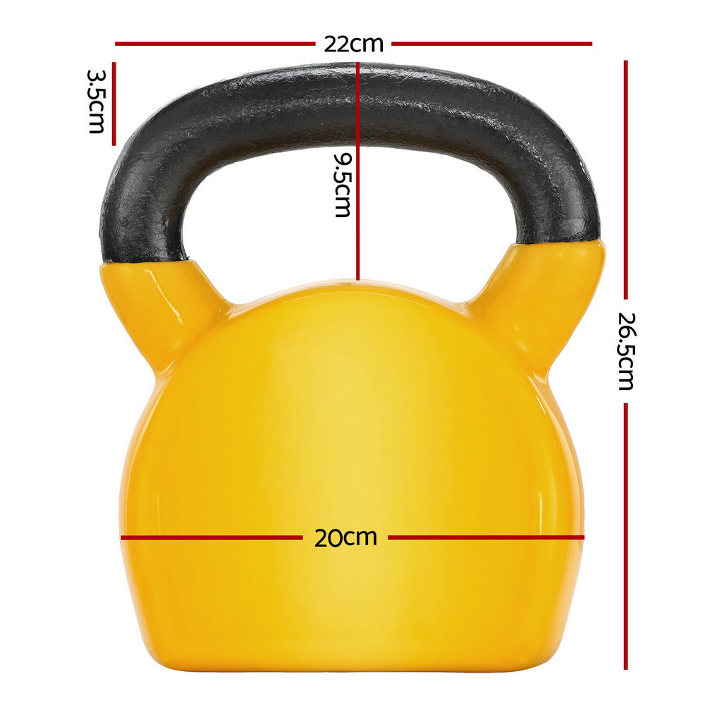 Everfit 20kg Kettlebell Set Yellow Neoprene Coated