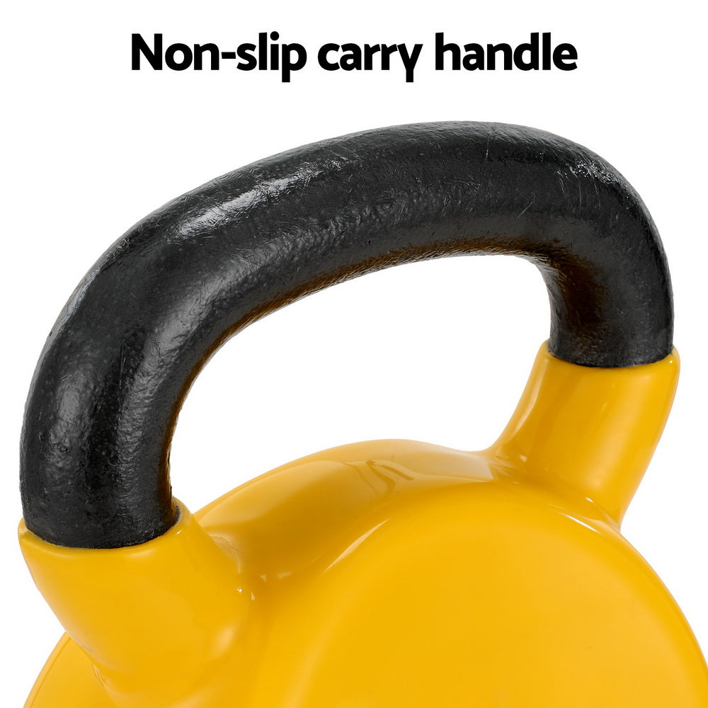 Everfit 20kg Kettlebell Set Yellow Neoprene Coated