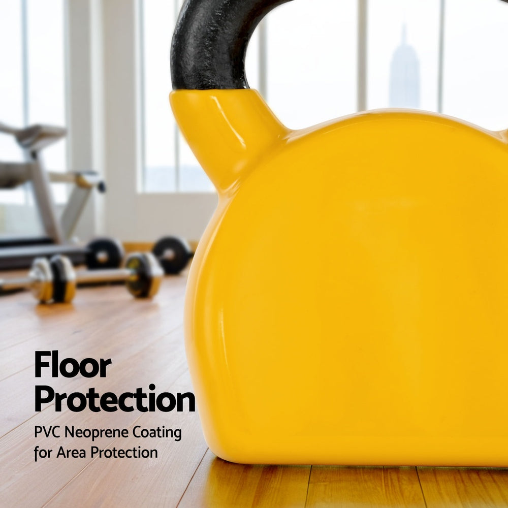 Everfit 20kg Kettlebell Set Yellow Neoprene Coated