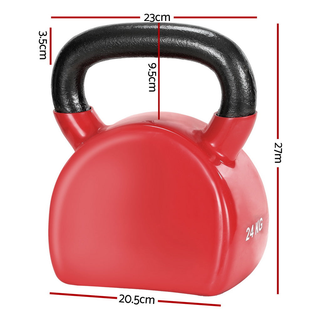 Everfit 24kg Kettlebell Red Neoprene Coated