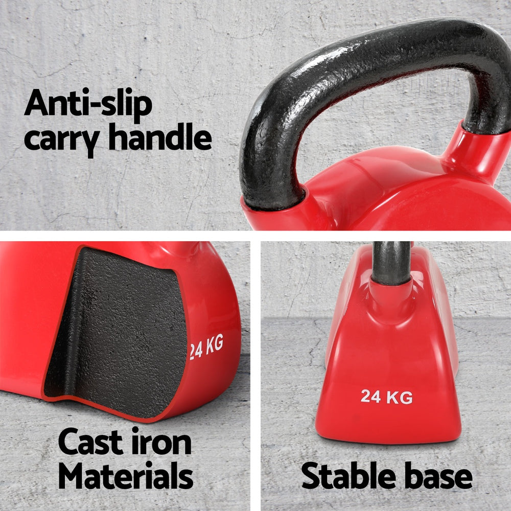Everfit 24kg Kettlebell Red Neoprene Coated