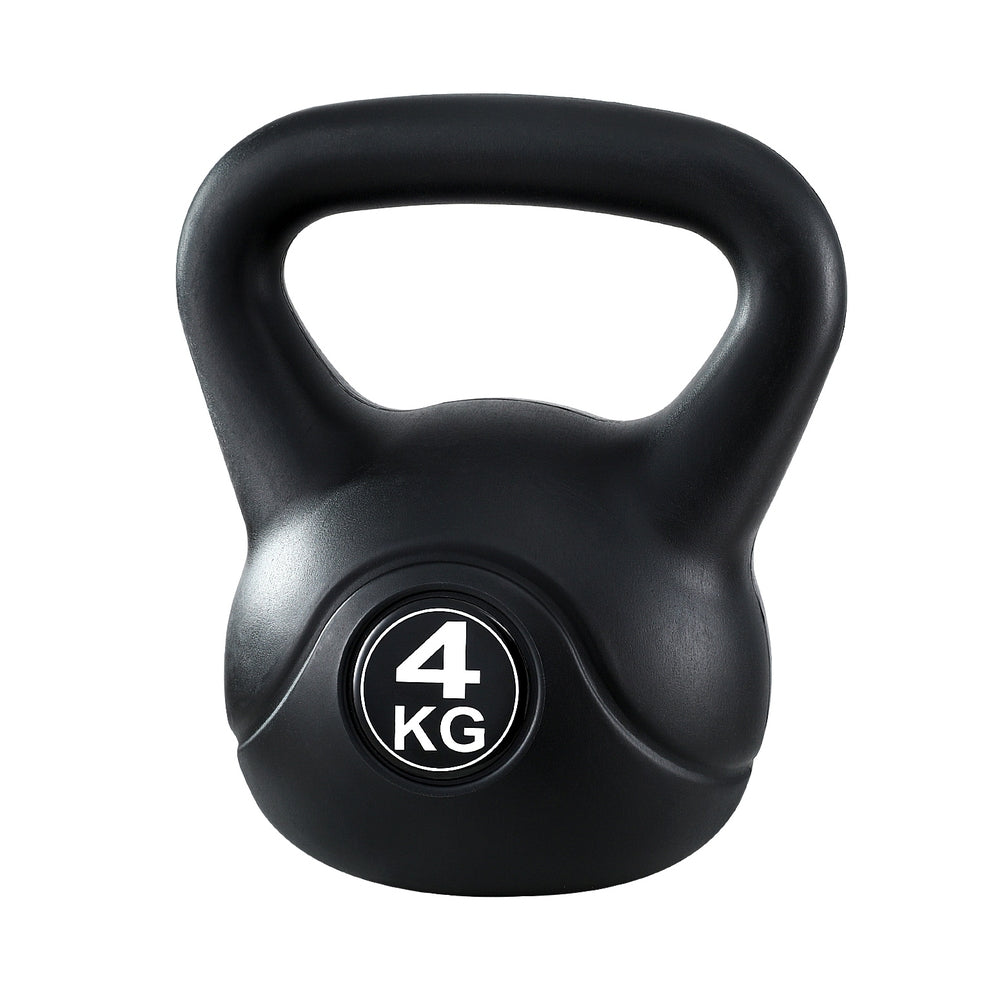 Everfit 4kg Kettlebell Black Gym-Grade Weight Lifting