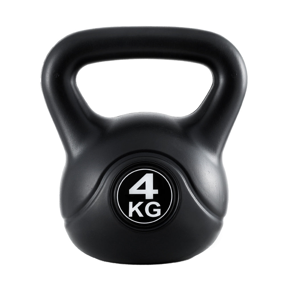 Everfit 4kg Kettlebell Black Gym-Grade Weight Lifting