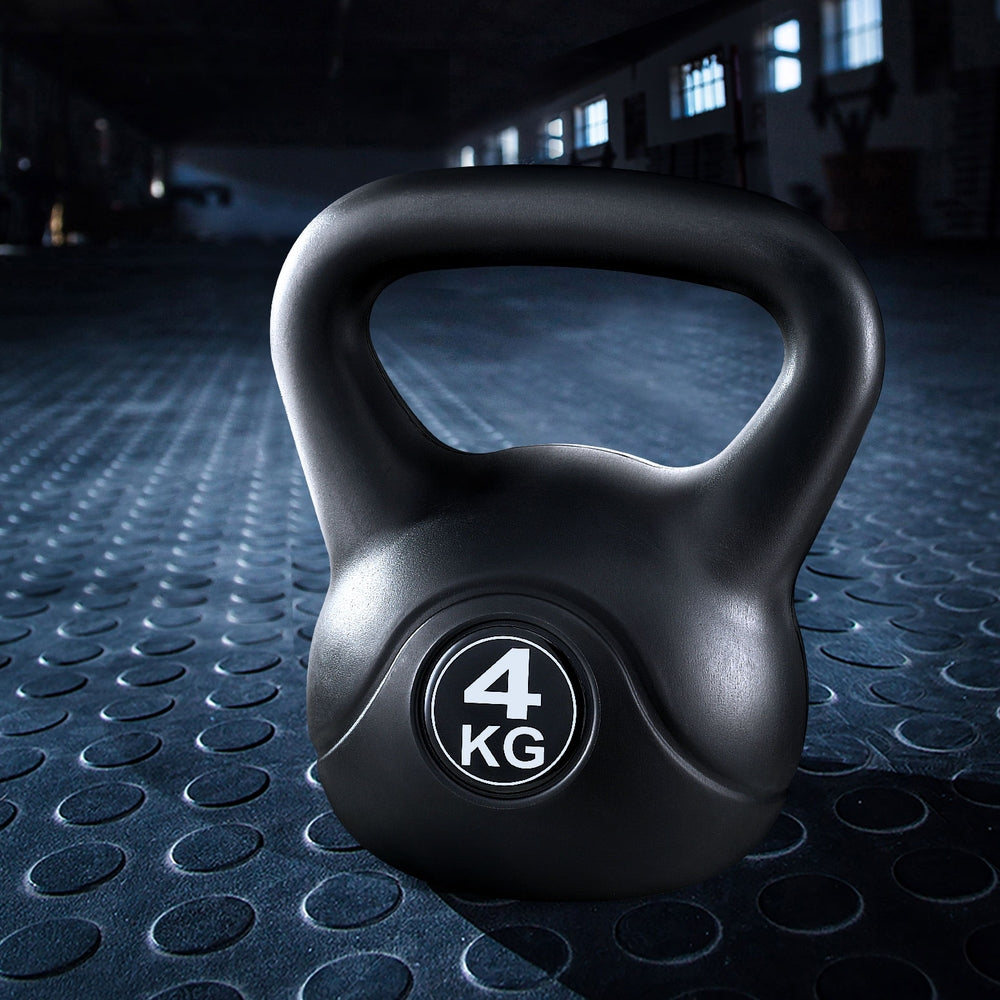 Everfit 4kg Kettlebell Black Gym-Grade Weight Lifting