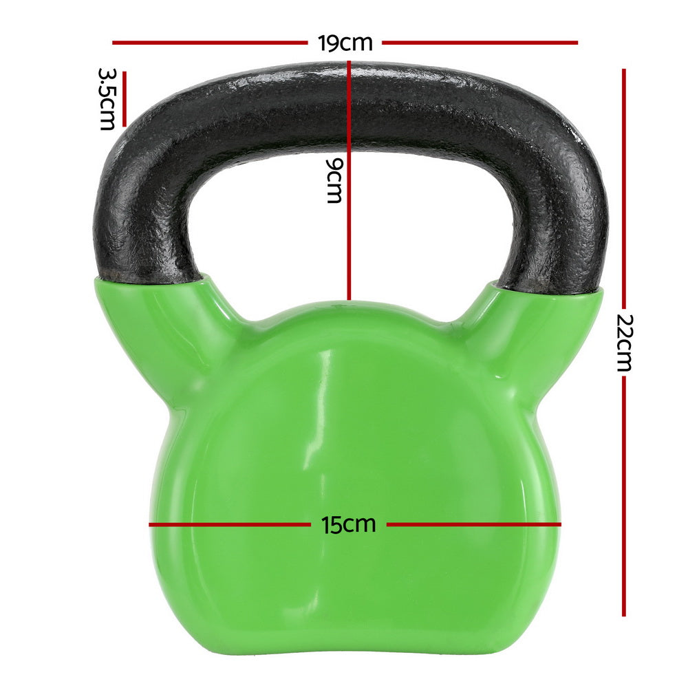 Everfit 8kg Kettlebell Set Neoprene Coated Yellow/Red