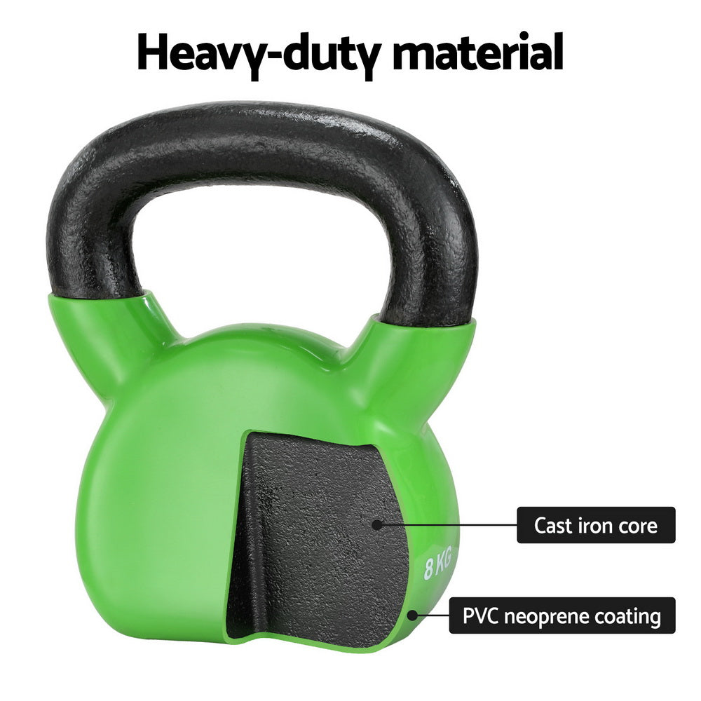 Everfit 8kg Kettlebell Set Neoprene Coated Yellow/Red