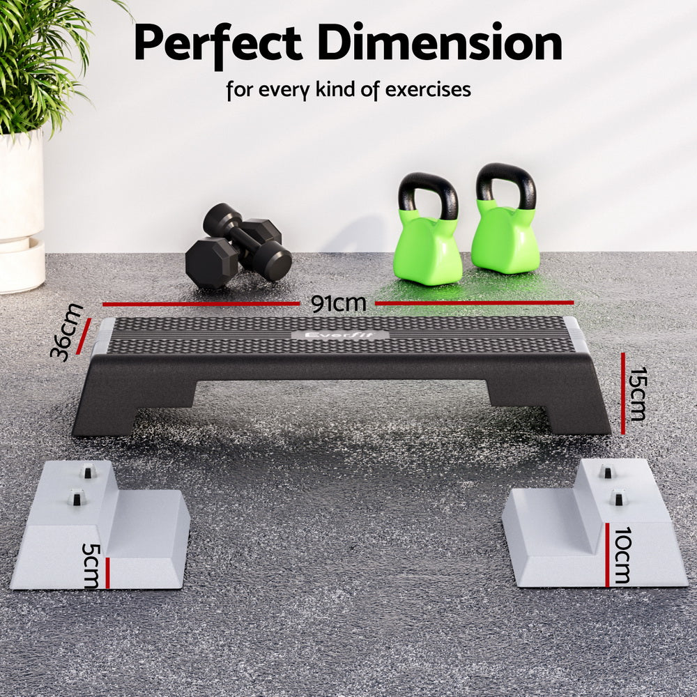 Everfit Adjustable Aerobic Stepper 3-Level Home Workouts