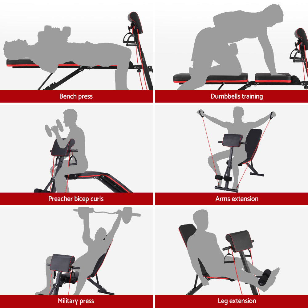 Everfit Adjustable Weight Bench Preacher Curl 260kg Capacity
