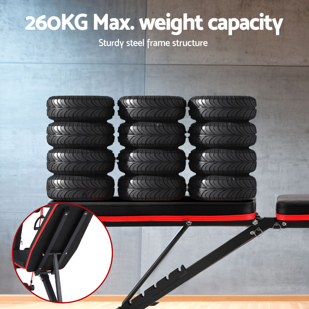 Everfit Adjustable Weight Bench Preacher Curl 260kg Capacity