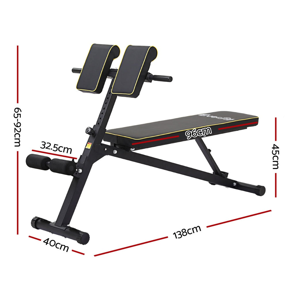 Everfit Adjustable Roman Chair Weight Bench Strength Training