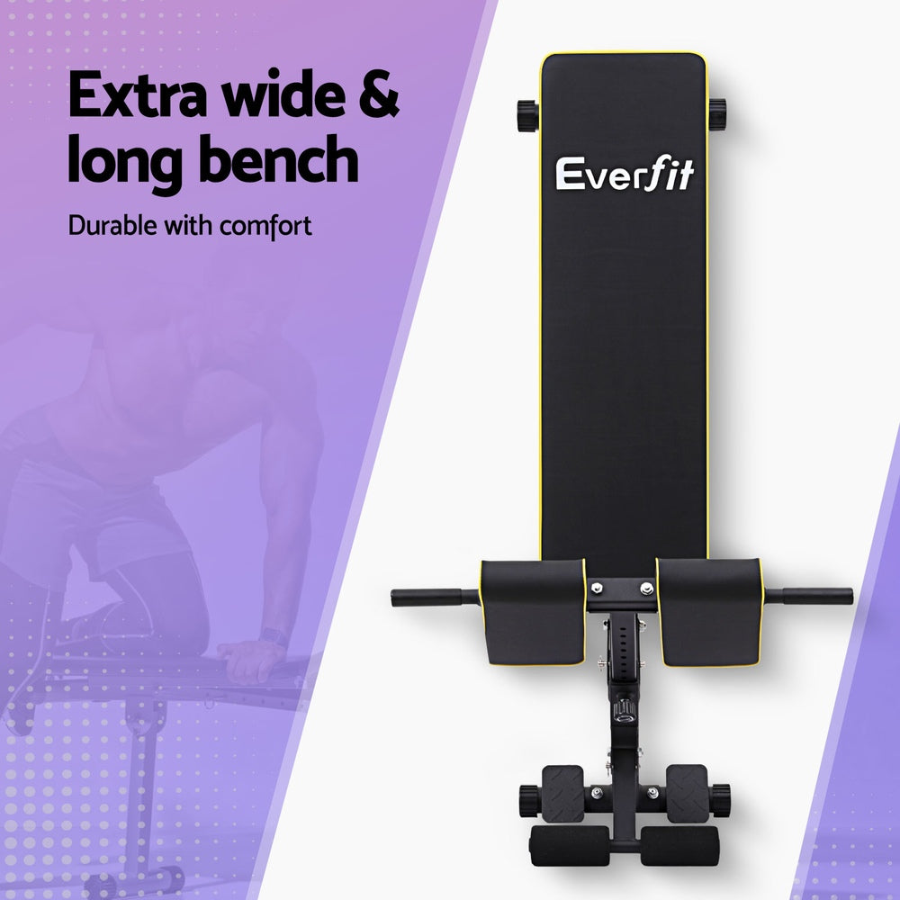 Everfit Adjustable Roman Chair Weight Bench Strength Training