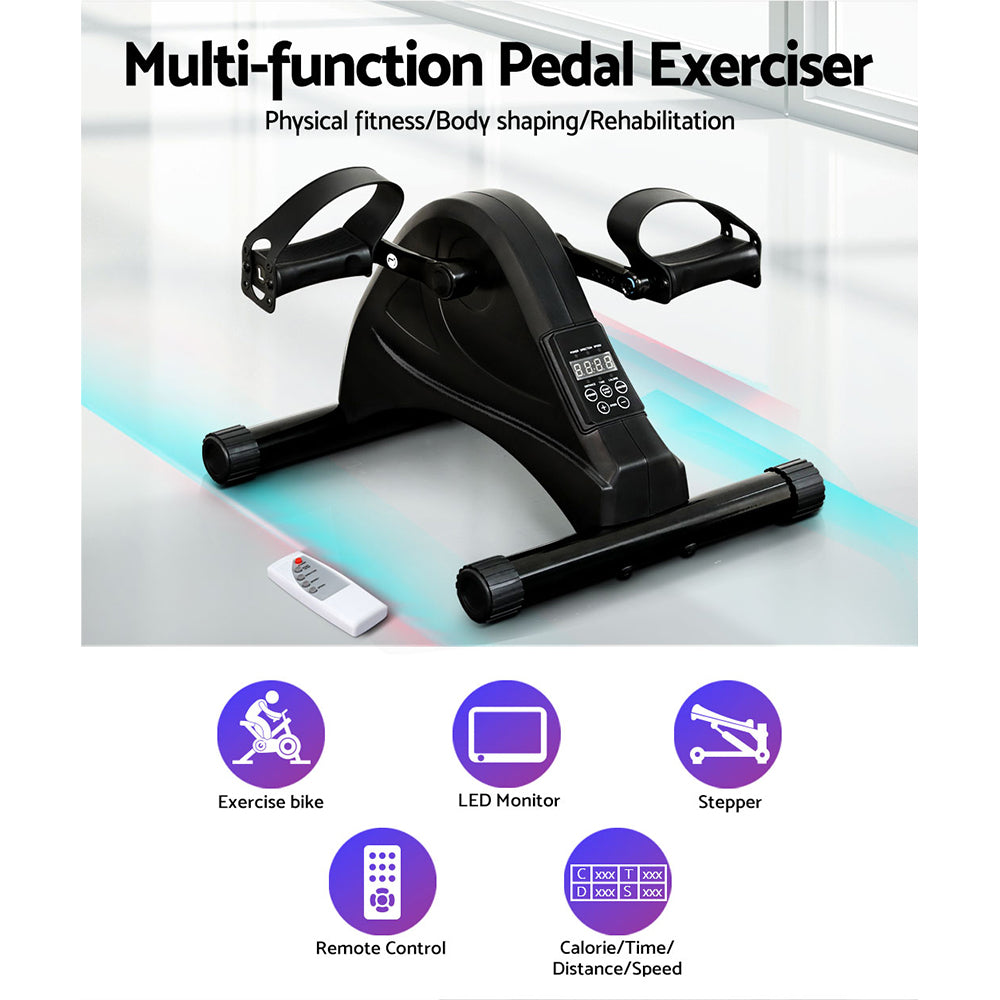 Everfit Mini Exercise Bike Pedal Exerciser Cross Trainer Black