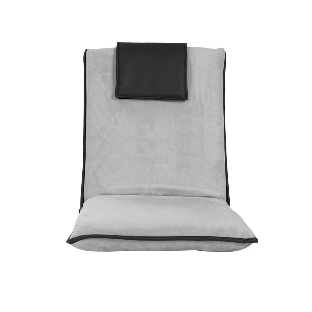 Artiss Folding Floor Lounge Sofa Bed Recliner Chair Grey