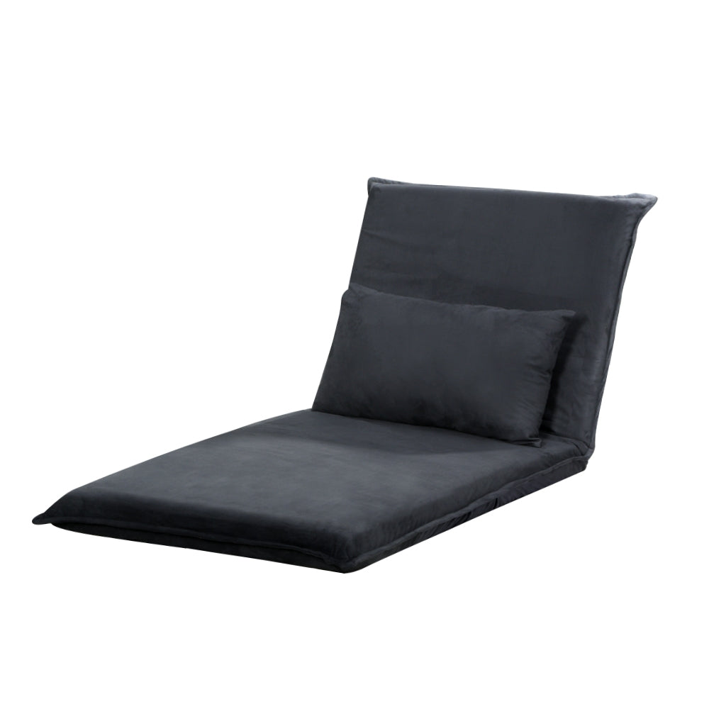 Charcoal Folding Floor Sofa Bed Lounge Recliner Chair