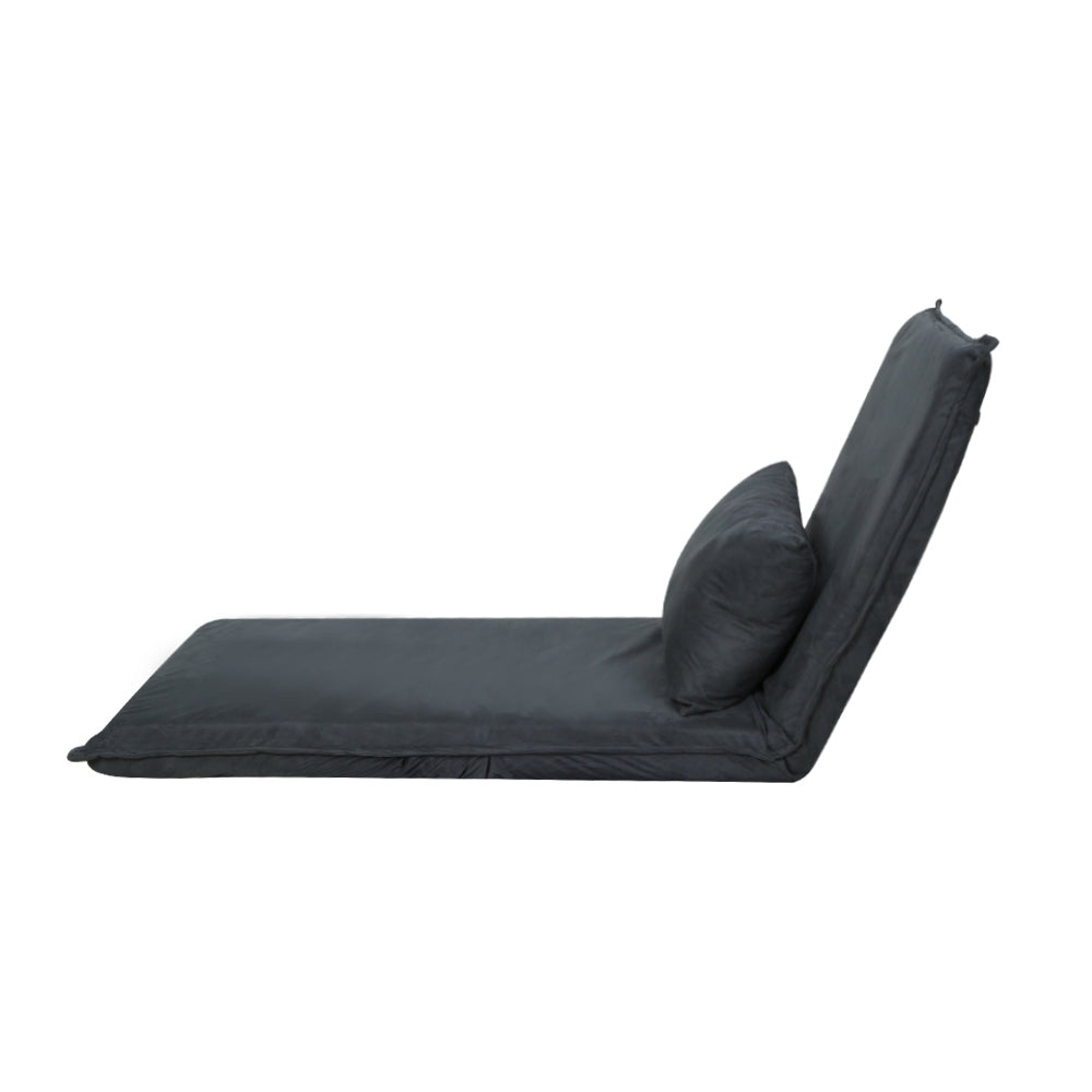 Charcoal Folding Floor Sofa Bed Lounge Recliner Chair