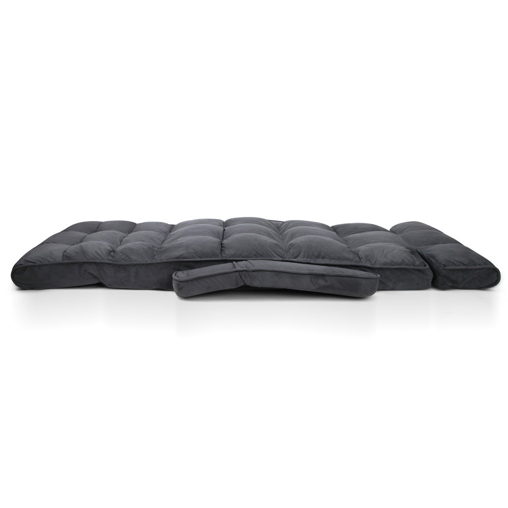Charcoal Lounge Sofa Bed Adjustable Armchair