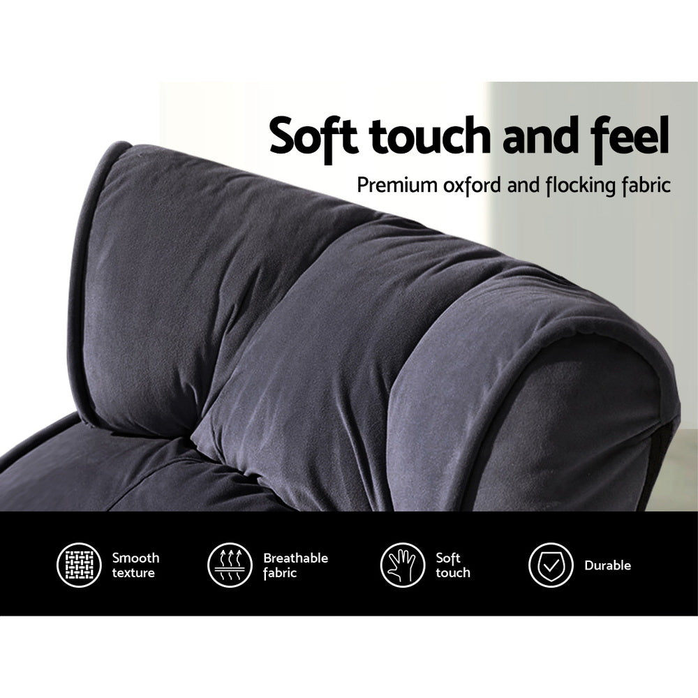 Charcoal Lounge Sofa Bed Adjustable Armchair