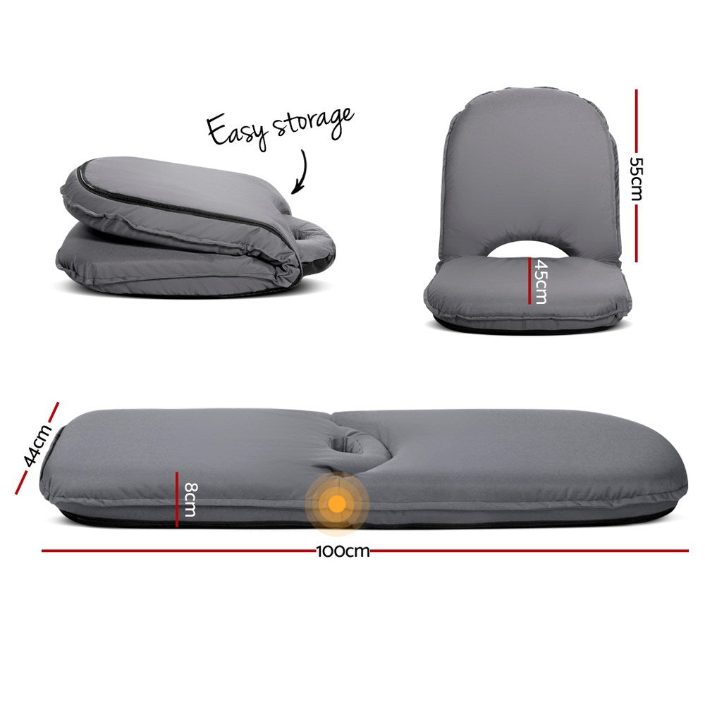 Artiss Foldable Lounge Sofa Chair Adjustable Grey