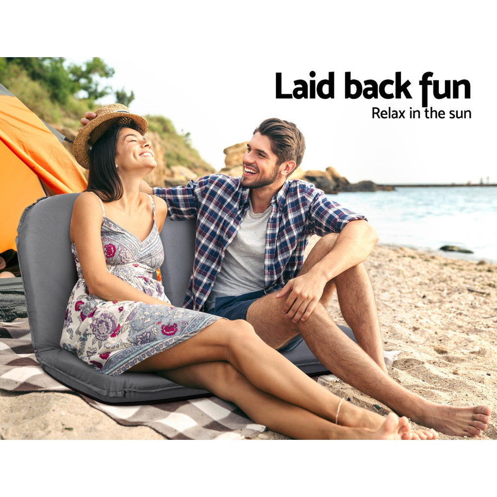 Artiss Foldable Lounge Sofa Chair Adjustable Grey