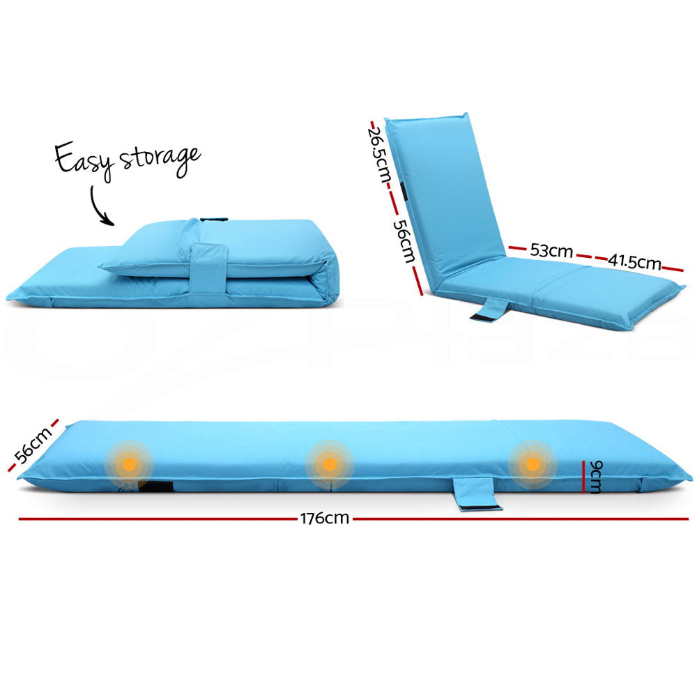 Artiss Portable Lounge Sofa Bed Adjustable Blue
