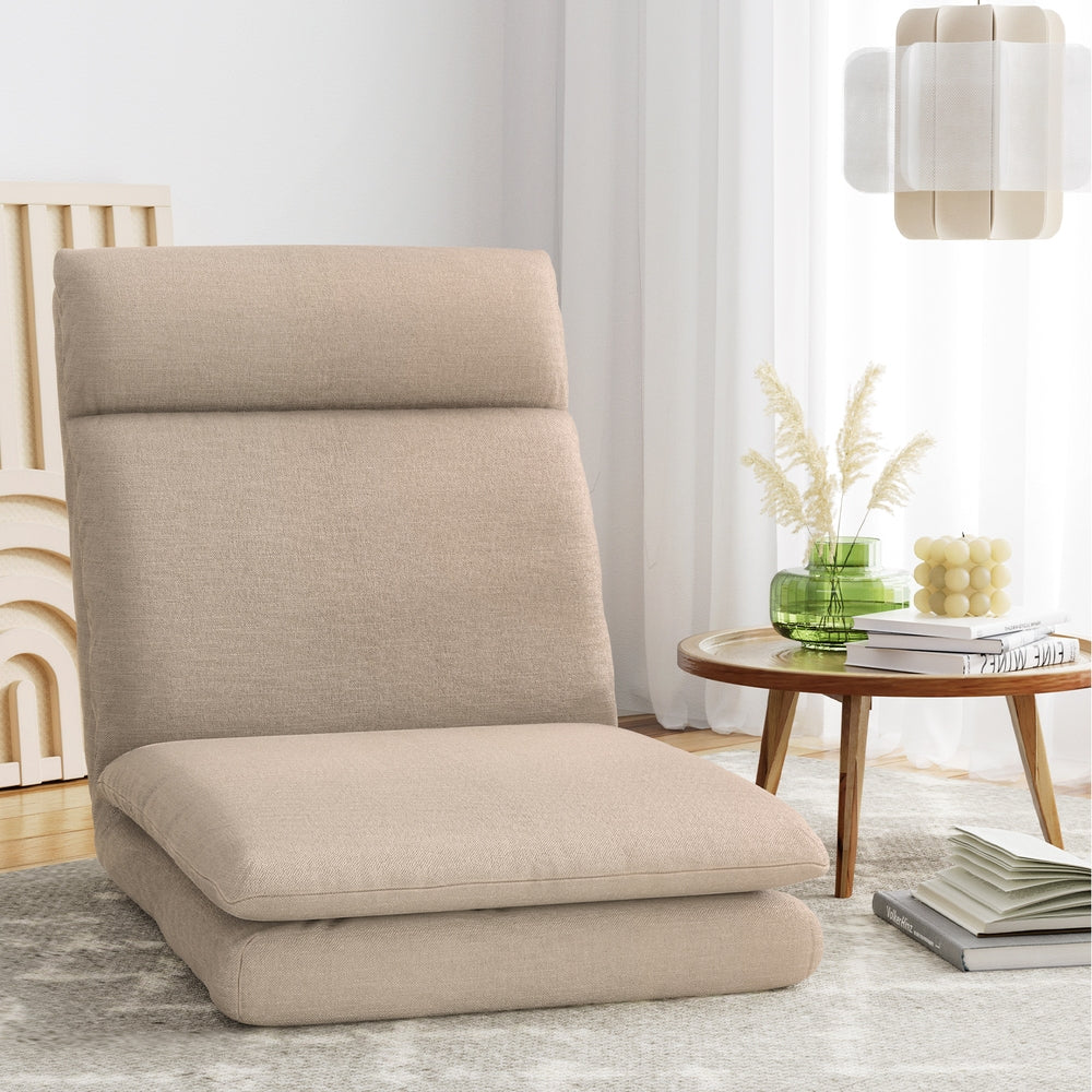 Artiss 1-Seater Floor Chair Sofa Linen Beige