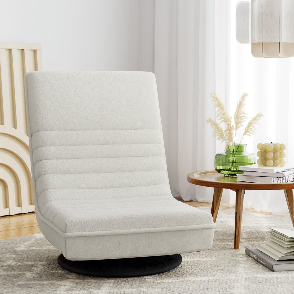 Artiss Floor Lounge Sofa Swivel Foldable White