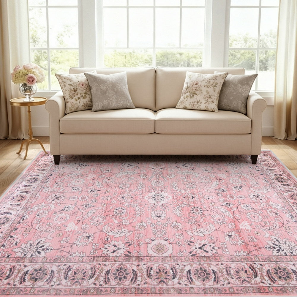 Artiss Washable Area Rug 160x230cm Vintage Floral Living Room Carpet
