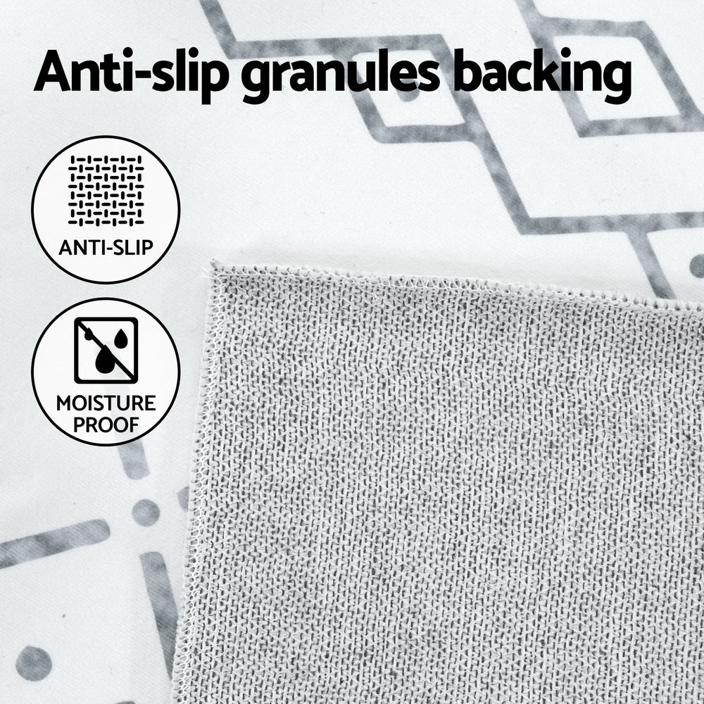 Una 200x290cm Area Rug Washable Soft Short Pile Grey White