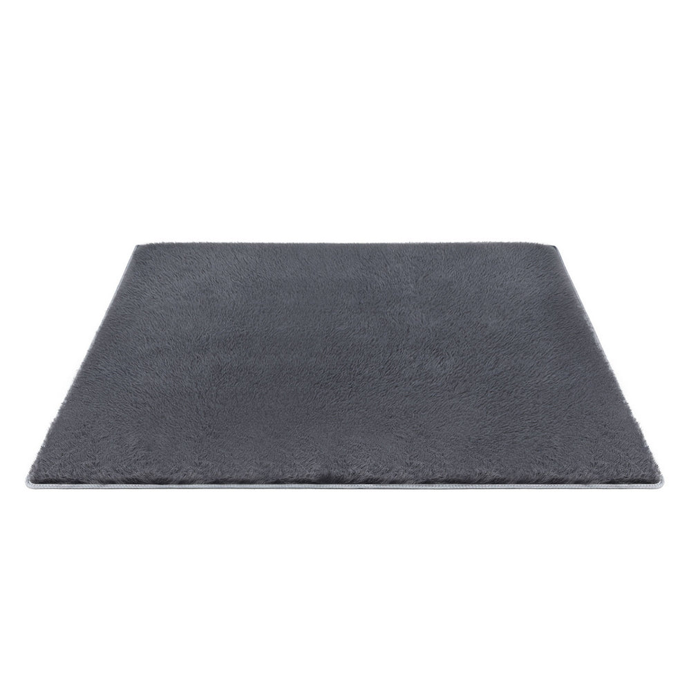 Artiss Shaggy Floor Rug 200x230cm Grey Plush Area Rug