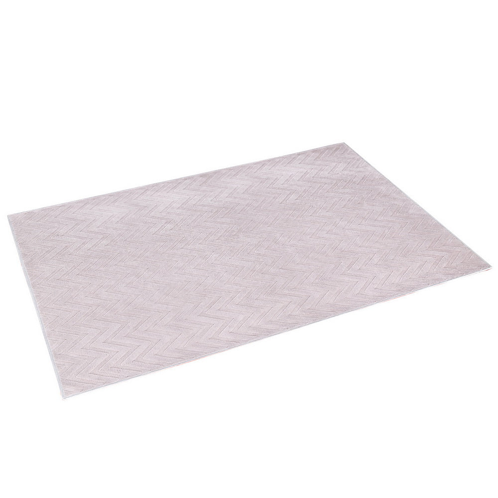 Azul 160x230cm Washable Area Rug Ripple Pattern Pinkish Grey