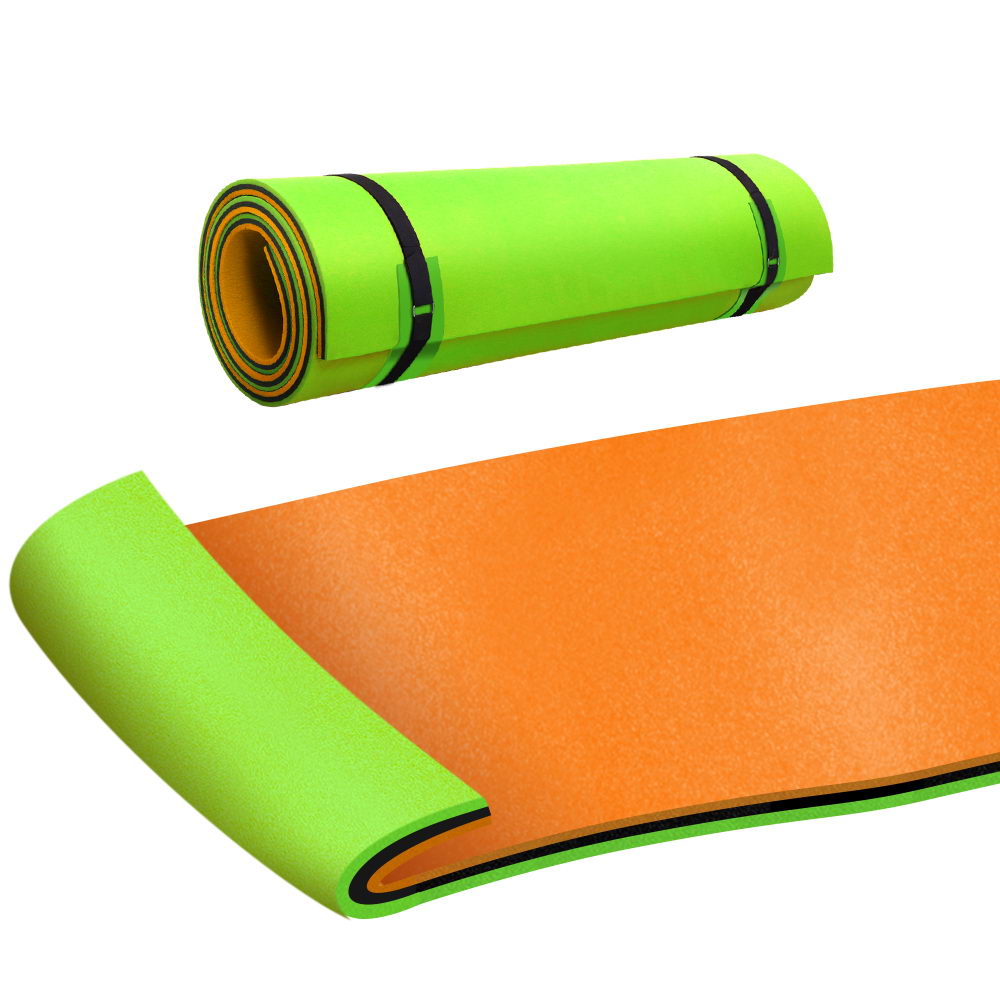 Weisshorn 2.7m Floating Water Mat Foam Pad Orange/Black/Green