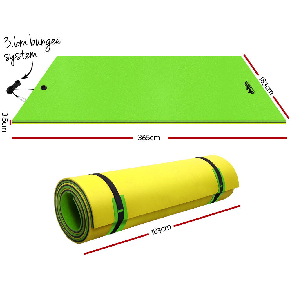 Weisshorn 3.5m Floating Water Mat Foam Pad Pool Island Orange/Black/Green