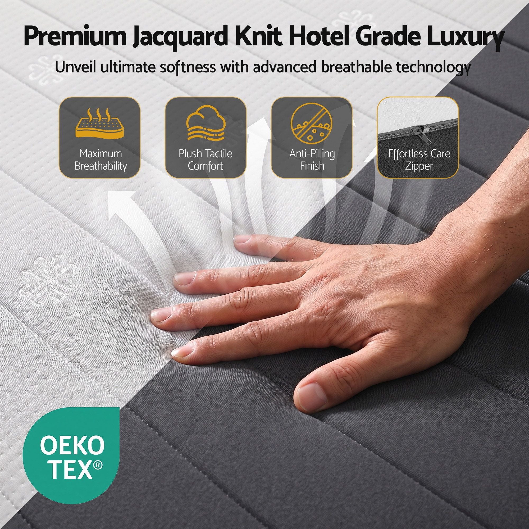 Giselle 18cm King Single Memory Foam Mattress Dual Feel Reversible Charcoal Foam